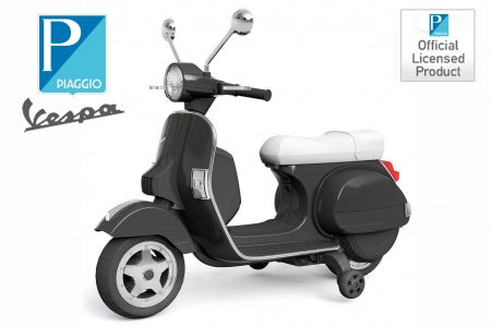 License Piaggio Vespa scooter children motorcycle with training wheels electric car 2x 20W 12V 7Ah