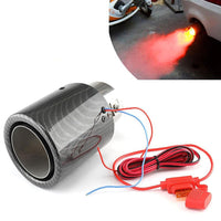 Thumbnail for Stainless Steel & Carbon Fibre Exhaust Muffler With Red LED Universal