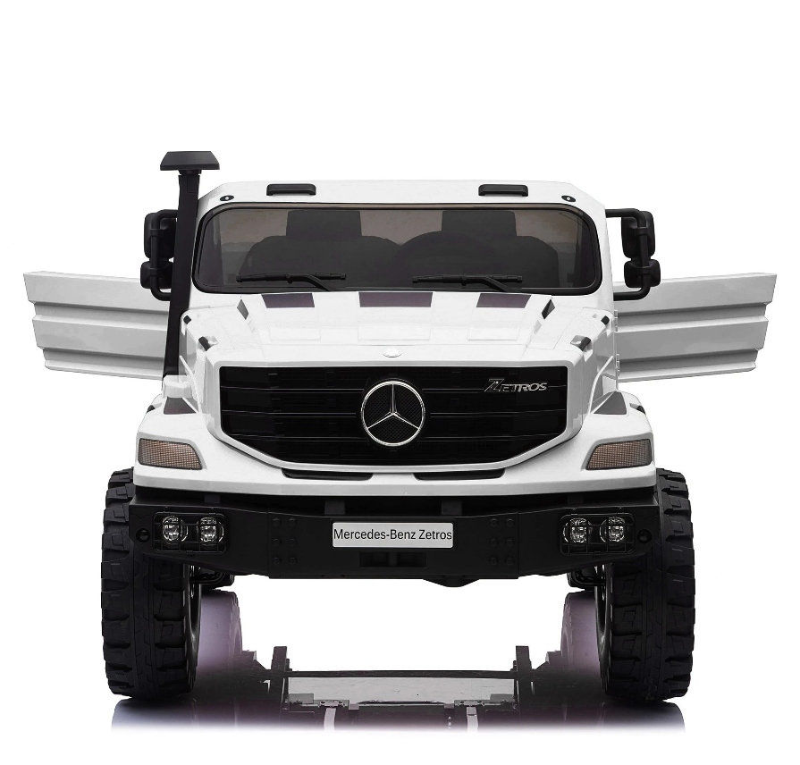 Mercedes 2WD 2 Seater Ride On Zetros Truck - 24V White