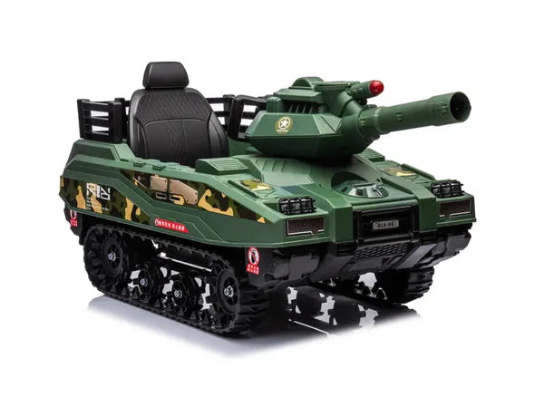 24V Kids Electric Army Tank Ride-on with Ball Shooter & Remote Control