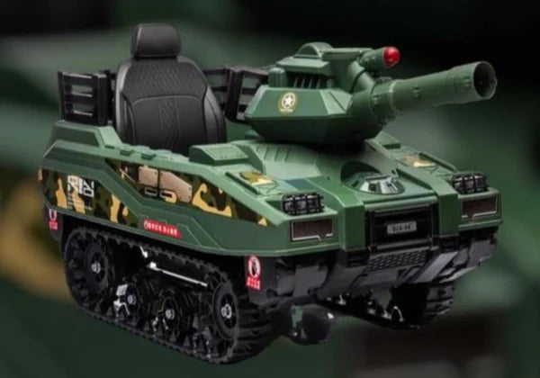 24V Kids Electric Army Tank Ride-on with Ball Shooter & Remote Control