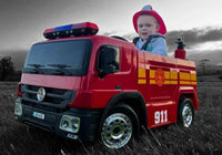 Thumbnail for Kids’ 12V Electric Red Fire Engine Ride-On – Water Gun, Parental Control & Music Function