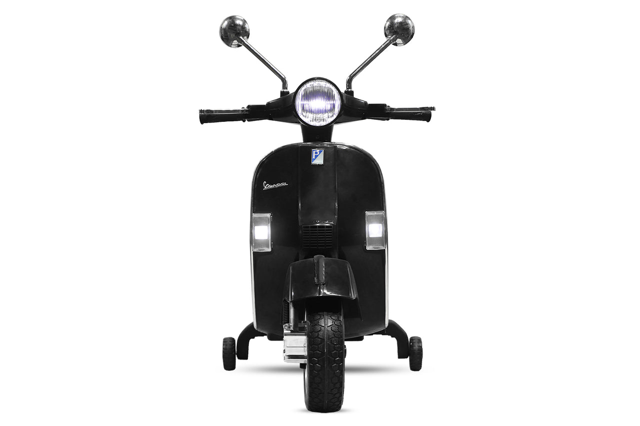 License Piaggio Vespa scooter children motorcycle with training wheels electric car 2x 20W 12V 7Ah