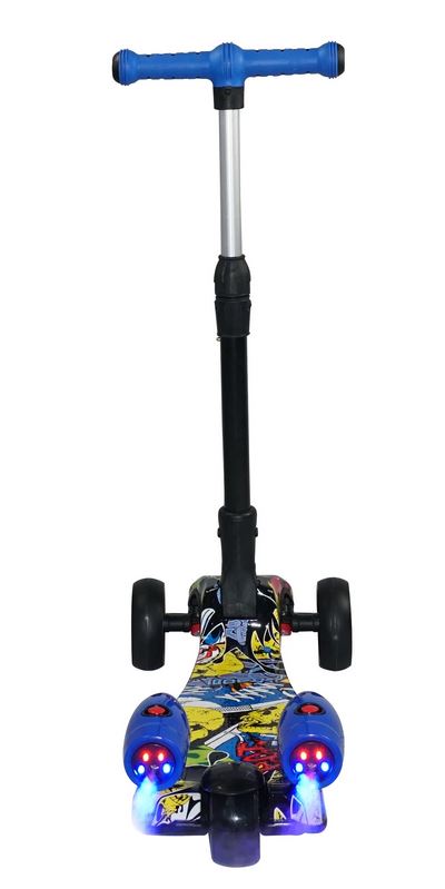 Rocket Effect Light-up Kick Scooter with Flashing Wheels Music Colour LED Water Mist Spray for Kids Toddler (3-8 years old) SG06