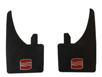 Thumbnail for Seat Universal Mudflaps Splash Guards in Black With Red Seat Logo Fits all models including Ibiza etc - LK Auto Factors