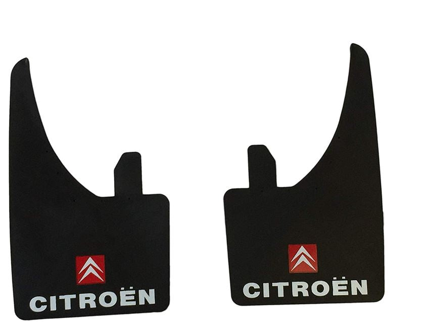 New Pair of 2 Universal Black Citroen Mud Flaps With Citroen Logo Fit Citroen C3 Citroen C1 Citroen C4 Citroen Picasso Citroen Van Citroen Berlingo Front or Rear Rally Mudflaps Splash Guard - LK Auto Factors