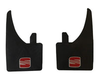 Thumbnail for FULL SET OF 4 (FRONT & REAR) Seat Universal Mudflaps Splash Guards in Black With Red Seat Logo Fits all models including Ibiza etc
