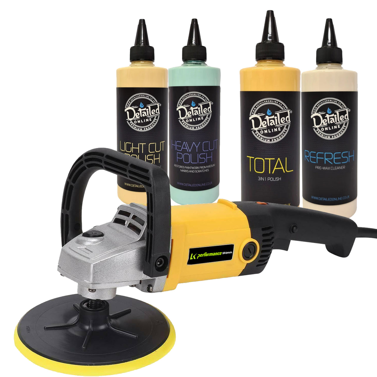 FULL LK Performance Car Polisher Kit With Compound, Polish & Pre Wax Cleaner