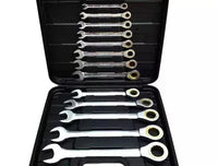 Thumbnail for Ratcheting Wrench Open End Metric Spanner Set.