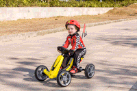 Thumbnail for Ferrari Licensed Kids Go Kart with Foot Pedal EVA Wheels Brake Lever Clutch Gear C8931 (YELLOW) - LK Auto Factors