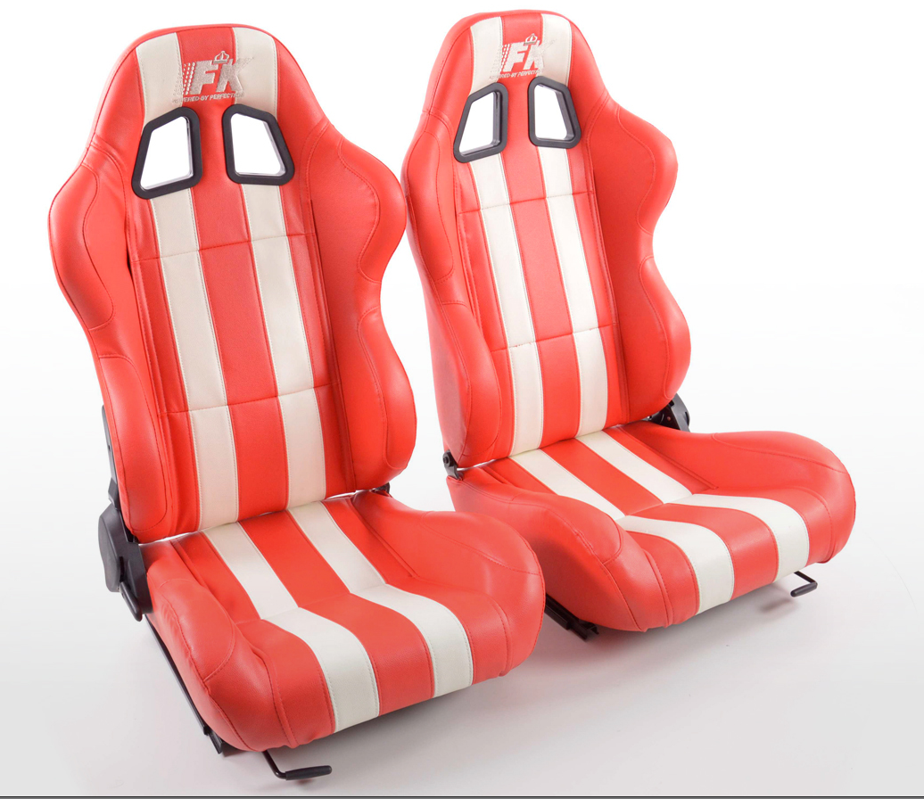 Sportseat Set Indianapolis artificial leather red //white
