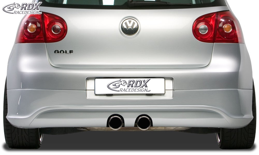 LK Performance RDX rear bumper extension VW Golf 5 "R32 clean" with exhaust hole for R32-Exhaust