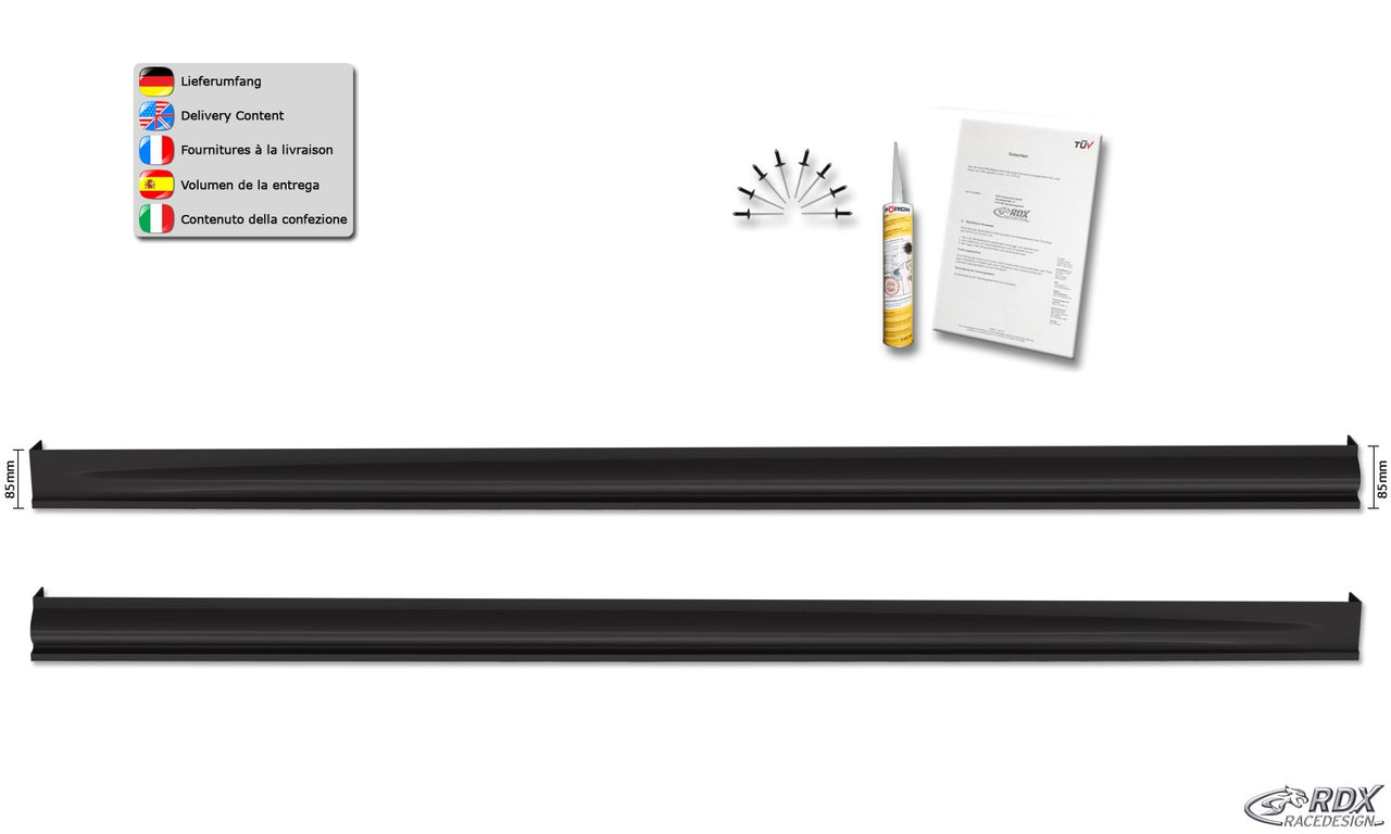 LK Performance Sideskirts AUDI, 8VA Sportback, 8VS Sedan "Edition" A3-8V