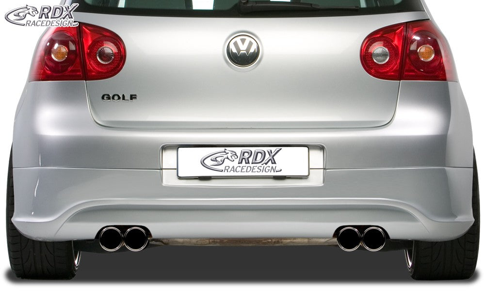 LK Performance RDX rear bumper extension VW Golf 5 "R32 clean" with exhaust hole left & right