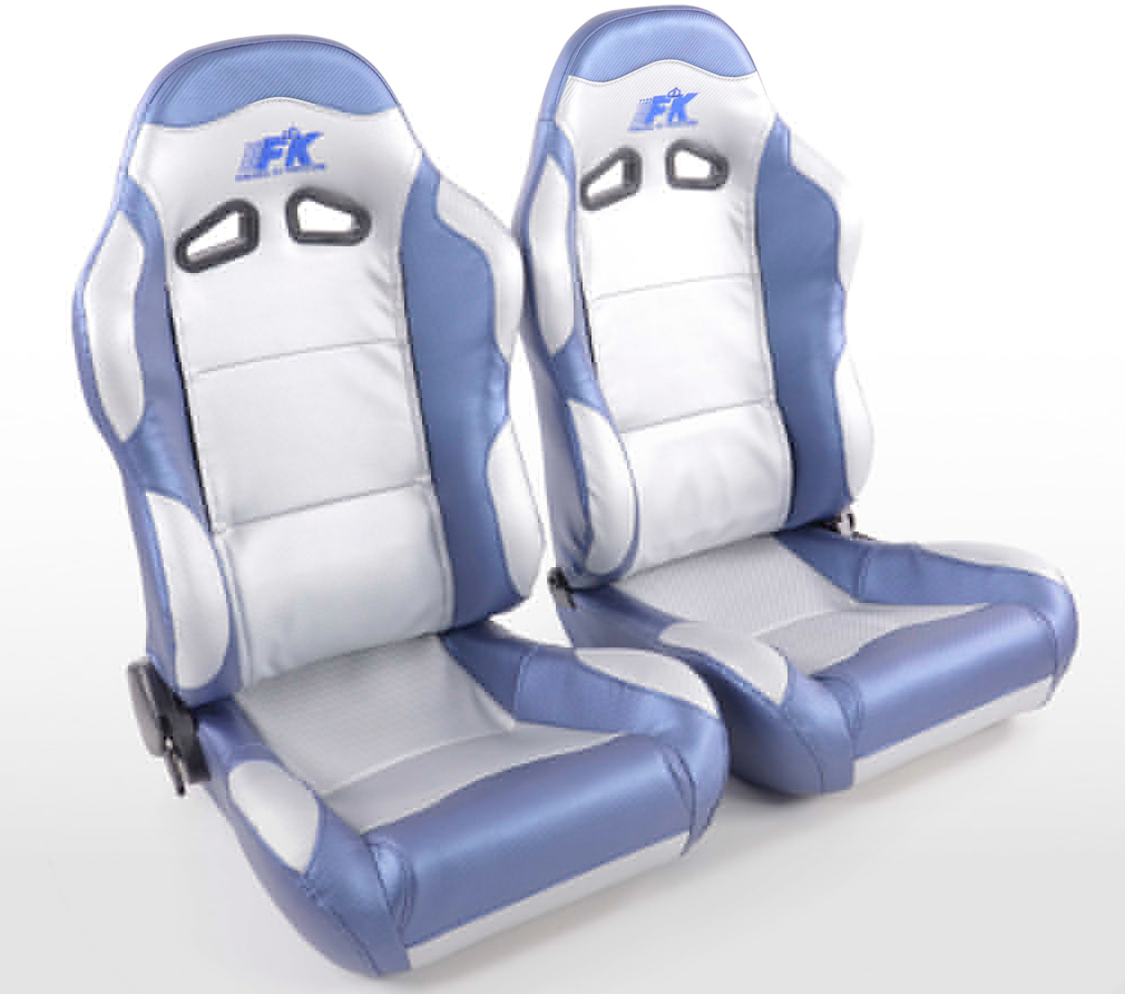 Sportseat Set Spacelook Carbon artificial leather grey/blue