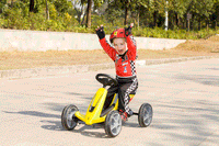 Thumbnail for Ferrari Licensed Kids Go Kart with Foot Pedal EVA Wheels Brake Lever Clutch Gear C8931 (YELLOW) - LK Auto Factors