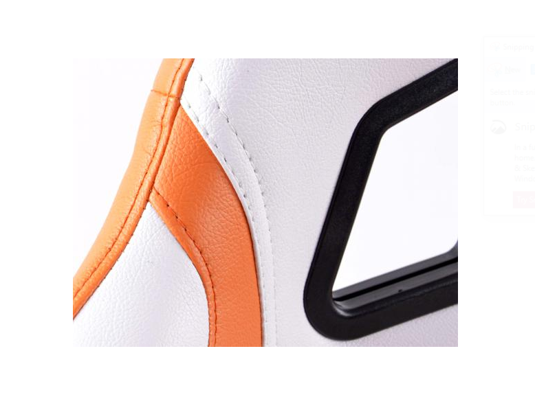 Sportseat Set Miami artificial leather white/orange