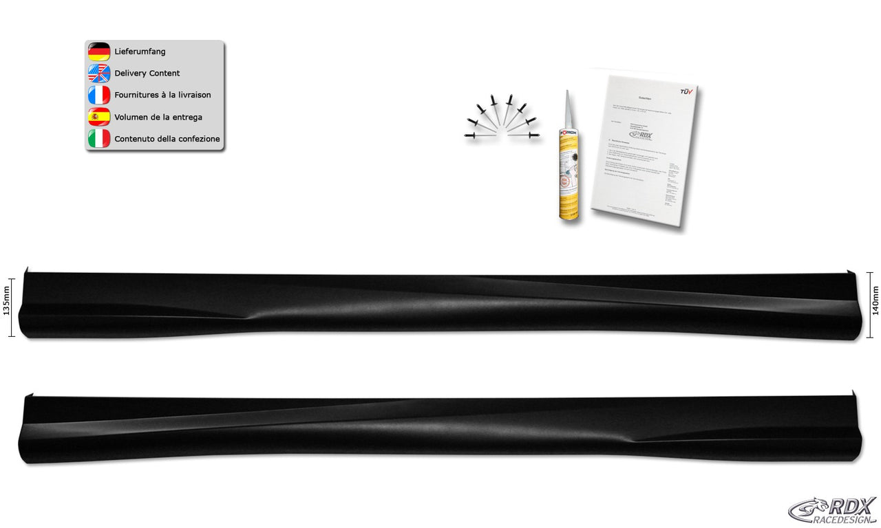 LK Performance Sideskirts AUDI, 8VA Sportback, 8VS Sedan "Turbo-R" A3-8V