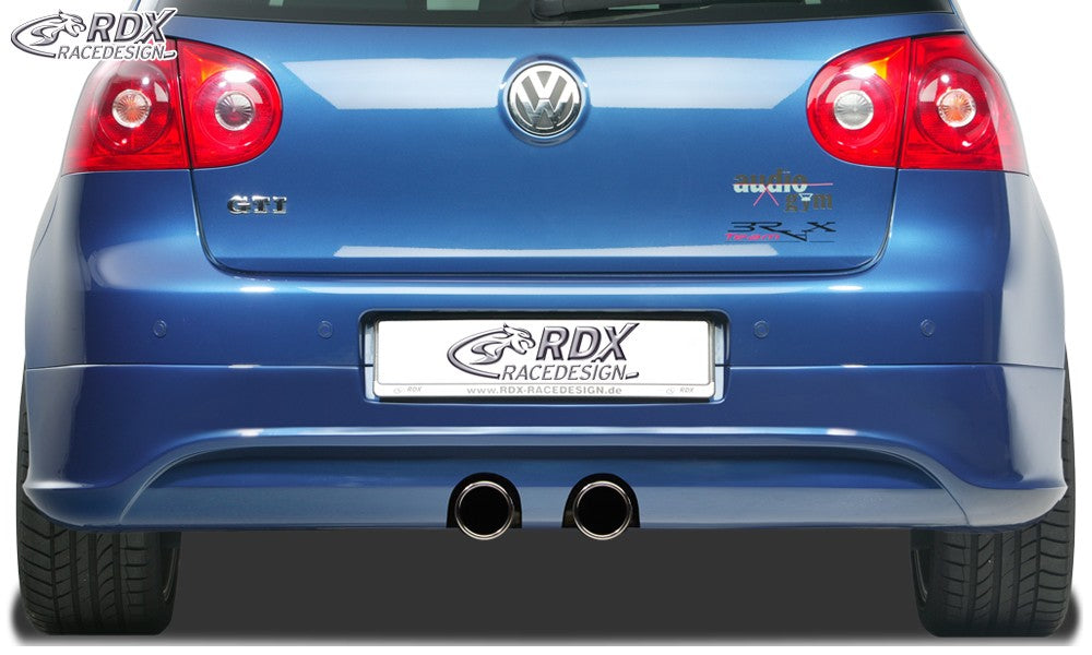 LK Performance RDX rear bumper extension VW Golf 5 "R32 clean" with exhaust hole for R32-Exhaust
