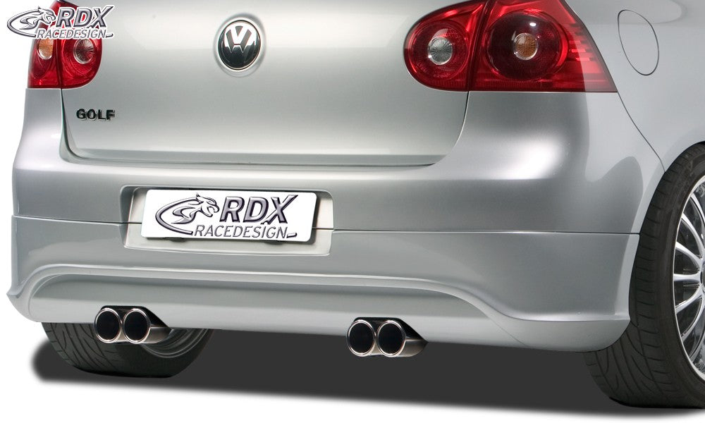 LK Performance RDX rear bumper extension VW Golf 5 "R32 clean" with exhaust hole left & right