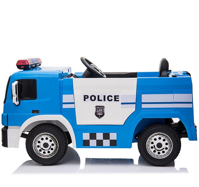 Police Engine 12V Electric Ride On Truck (Blue)