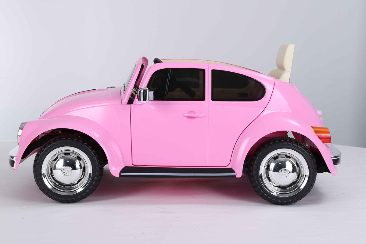 12V Licensed VW Beetle Ride On Car Pink
