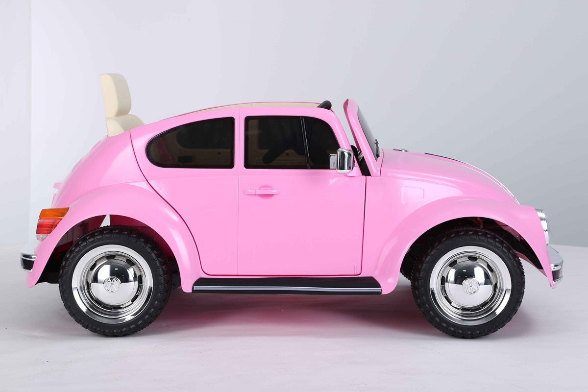 12V Licensed VW Beetle Ride On Car Pink