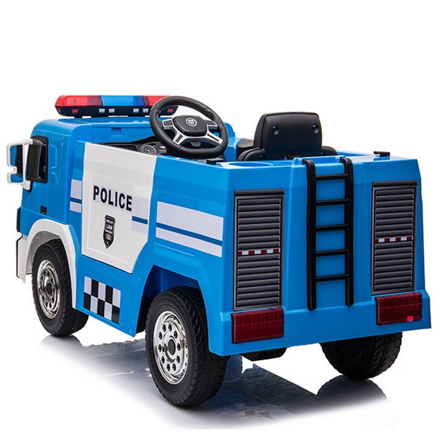Police Engine 12V Electric Ride On Truck (Blue)