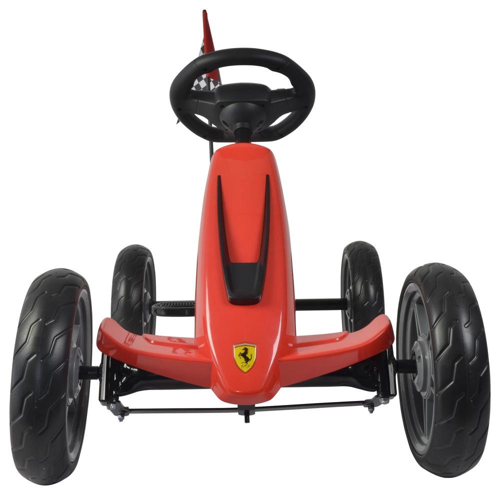 Ferrari Licensed Kids Go Kart with Foot Pedal EVA Wheels Brake Lever Clutch Gear C8931 (RED) - LK Auto Factors