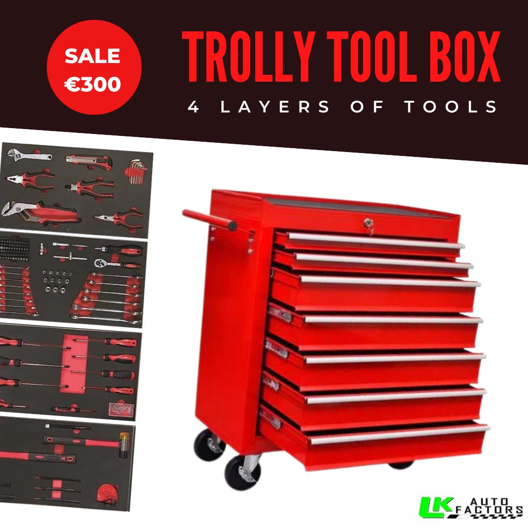 BRAND NEW TROLLEY HEAVY DUTY TOOL ROLLER CABINET,  TOOL BOX WITH 4 DRAWERS FULL OF TOOLS