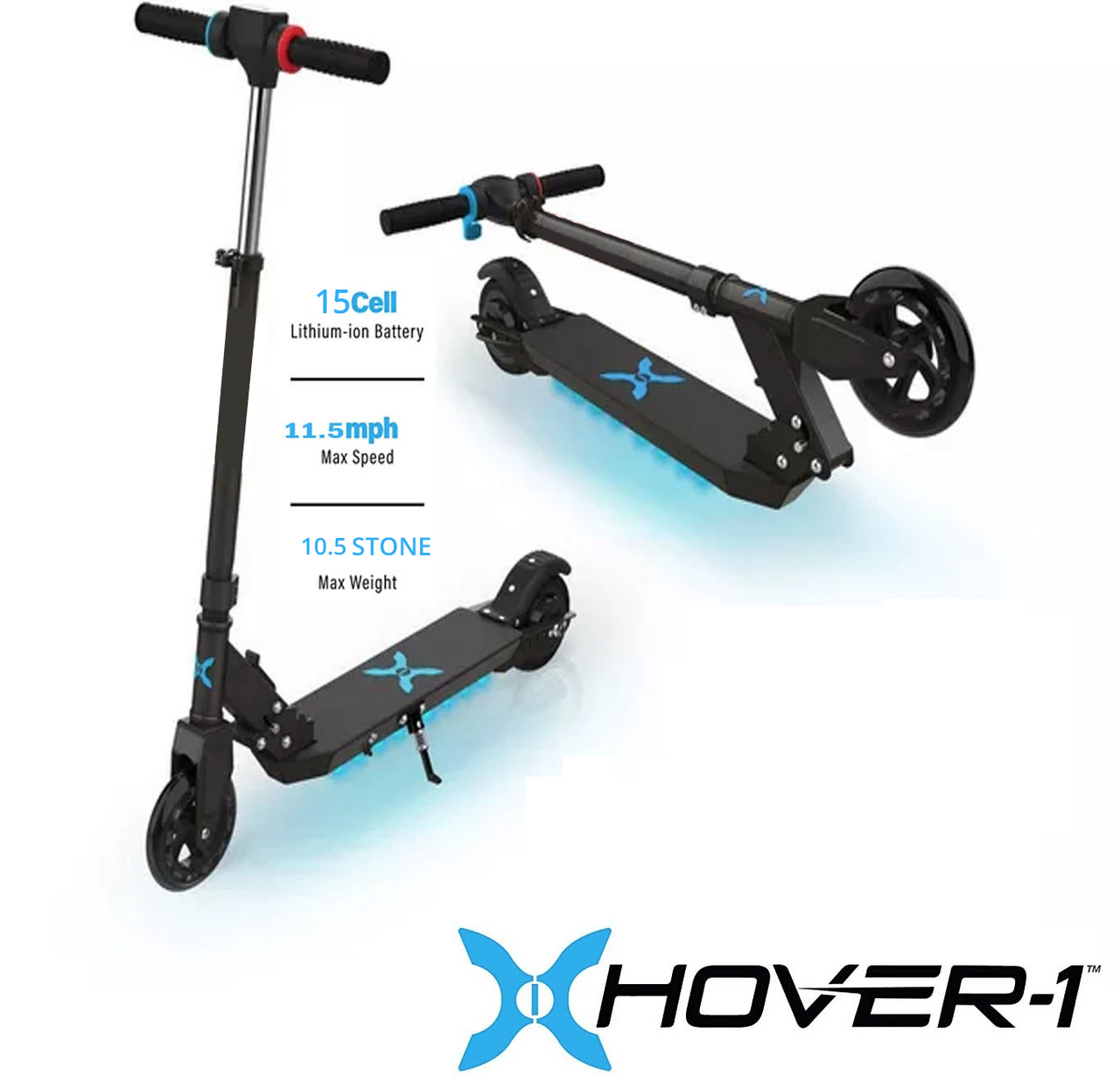 Hover x1 Kids Folding Electric Scooter Black