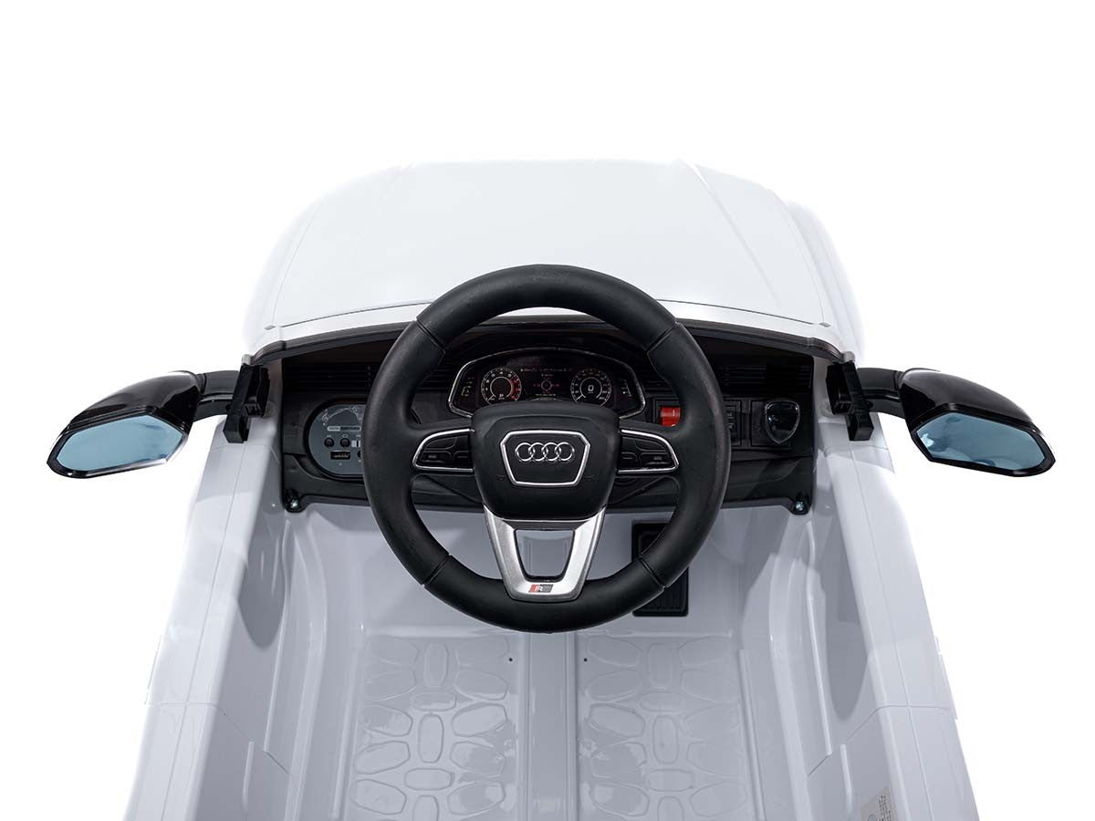 12V Licensed White Audi Q8 RS Battery Ride On Car