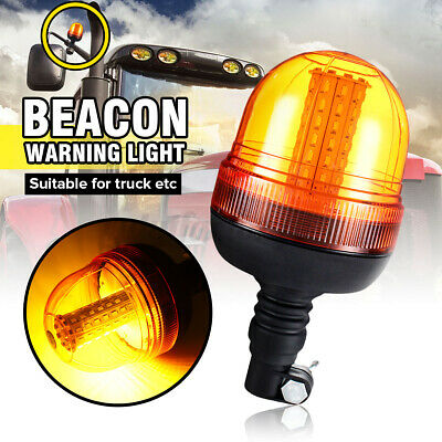 1 X LK Performance LED Rotating Flashing Amber Beacon Flexible DIN Pole Tractor Warning Lights 12-24v