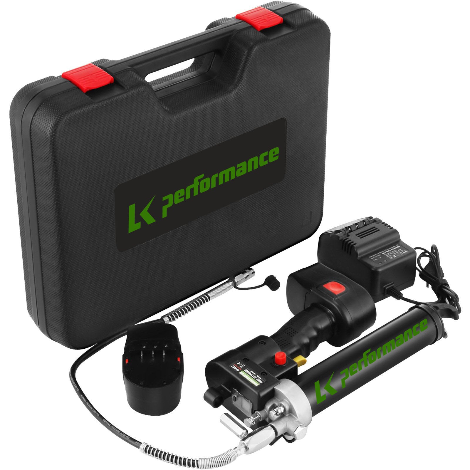 LK Performance 10,000psi 18v Cordless Electric Grease Gun + 2 Batteries | Grease Cordless Battery,special offer