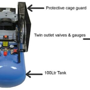 New High Performance 100L Litre Compressor (Single Phase) |