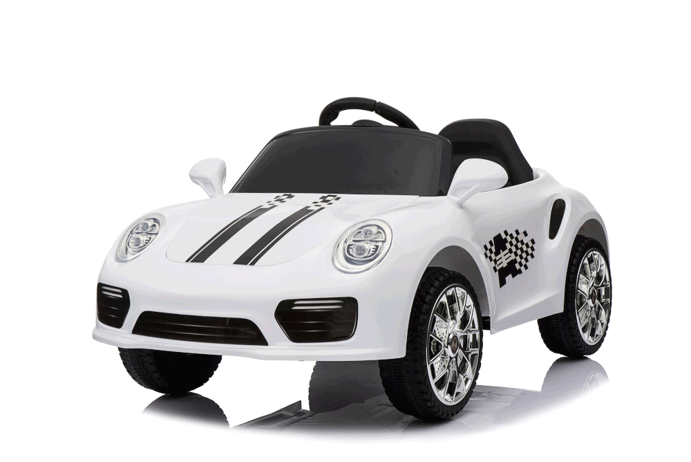 Kids 2x6V 15W TWO MOTORS Battery Powered Boxster Style Electric Ride On Sports Coupe Toy Car (Model: S2988) WHITE - LK Auto Factors
