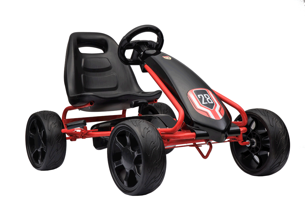 Kids Go Kart with Foot Pedal EVA Wheels Brake Lever Clutch Gear (MODEL HP003) BLACK - LK Auto Factors