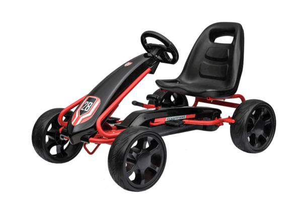 Kids Go Kart with Foot Pedal EVA Wheels Brake Lever Clutch Gear (MODEL HP003) BLACK - LK Auto Factors