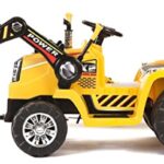 Kids 12v Electric / Battery Ride on Tractor / Digger Yellow - LK Auto Factors