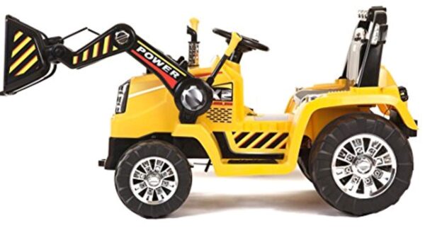 Kids 12v Electric / Battery Ride on Tractor / Digger Yellow - LK Auto Factors