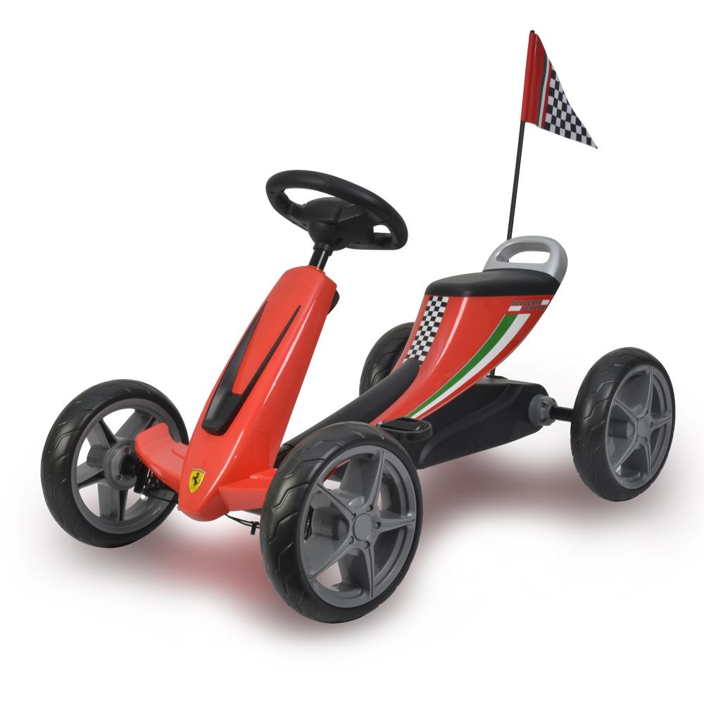 Ferrari Licensed Kids Go Kart with Foot Pedal EVA Wheels Brake Lever Clutch Gear C8931 (RED) - LK Auto Factors