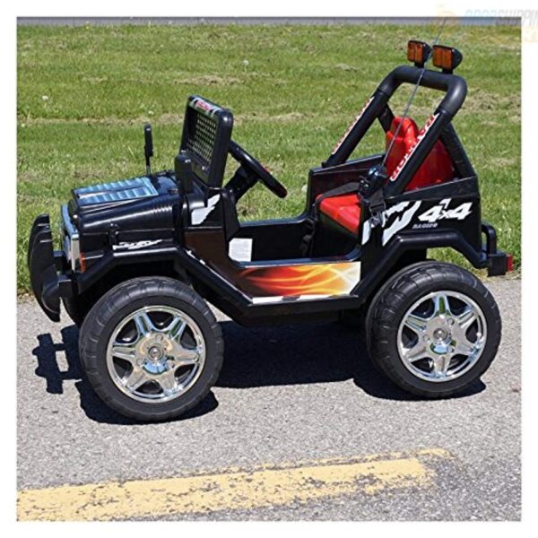 KIDS 12V RAPTOR ELECTRIC RIDE ON CAR 4X4 JEEP 2-SEATER REMOTE CONTROL  BLACK - LK Auto Factors