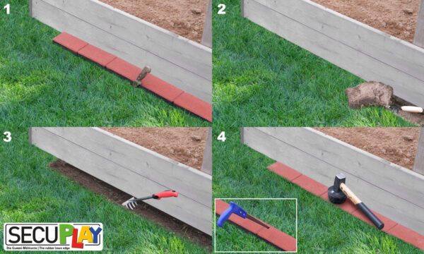 LK Performance SECUPLAY rubber mowing edge / lawn edging 100x10x3.6cm | Garden accessrires,rubber mowing edge / lawn edging,SECUPLAY