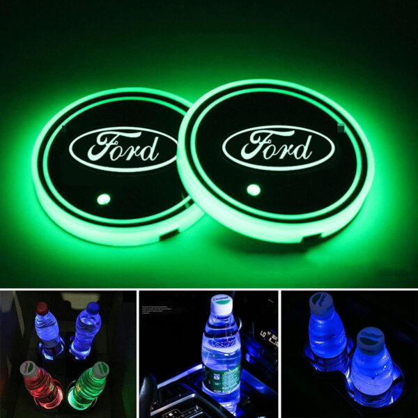 2pcs LED Car Cup Holder Coaster for Ford | Cool Stuff For Cars,Exhaust Tips