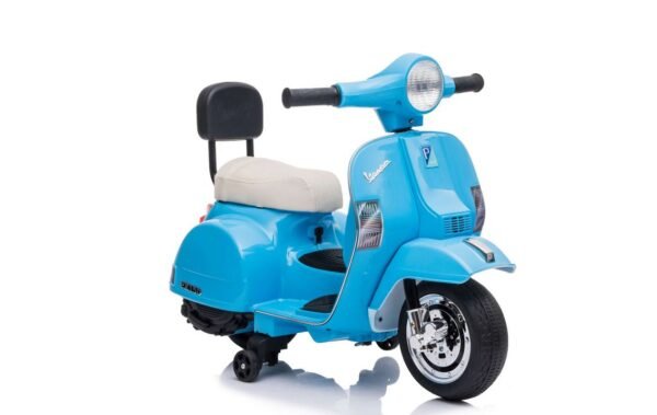Vespa PX150 Licensed 6V Ride On Scooter Bike with Training Wheels For 1.5-3 Years Old (Model: A008) (Blue)