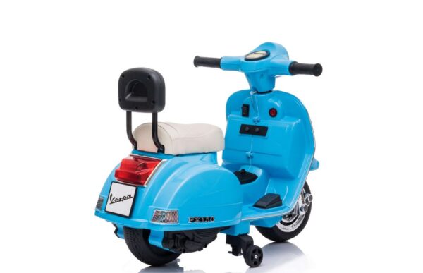 Vespa PX150 Licensed 6V Ride On Scooter Bike with Training Wheels For 1.5-3 Years Old (Model: A008) (Blue)