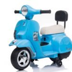 Vespa PX150 Licensed 6V Ride On Scooter Bike with Training Wheels For 1.5-3 Years Old (Model: A008) (Blue)