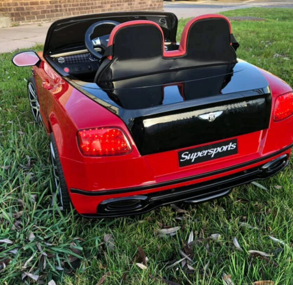 Bentley Continental Super Sports Ride on Car - 12V 2WD Painted Red and Black | 12v kids ride on,Kids ride on,Ride on Car,SUPERCARS
