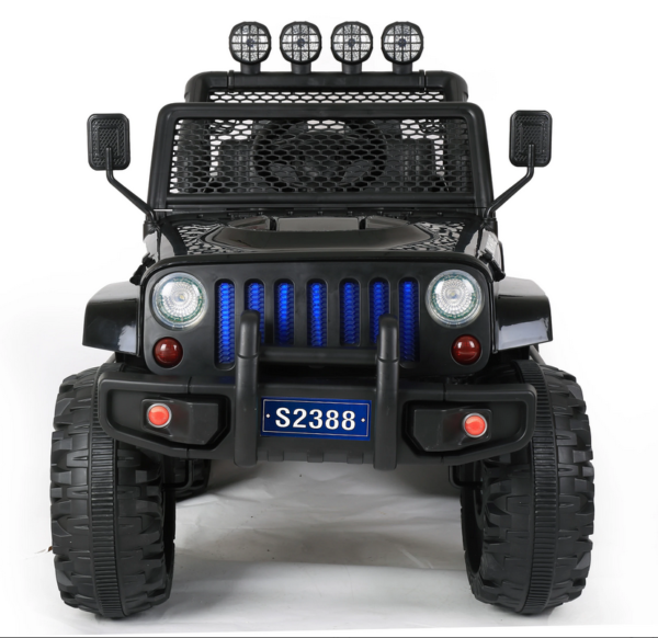 S2388 4x4 Kids Electric Ride On Car with Remote Control LED Lights and Music (Black) | 4X4,Car with Remote Control