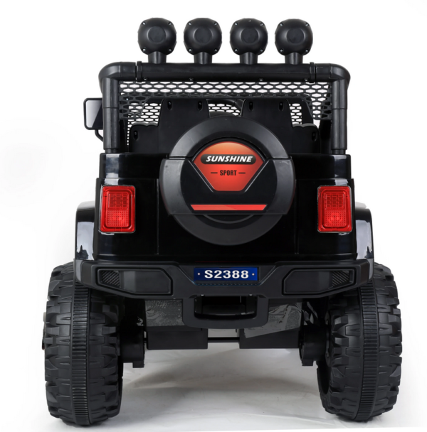 S2388 4x4 Kids Electric Ride On Car with Remote Control LED Lights and Music (Black) | 4X4,Car with Remote Control